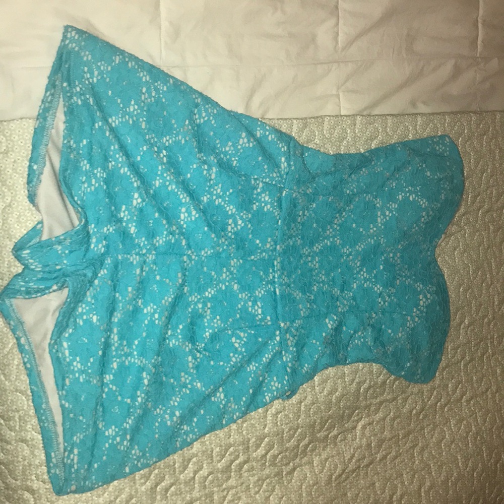 Blue lace romper